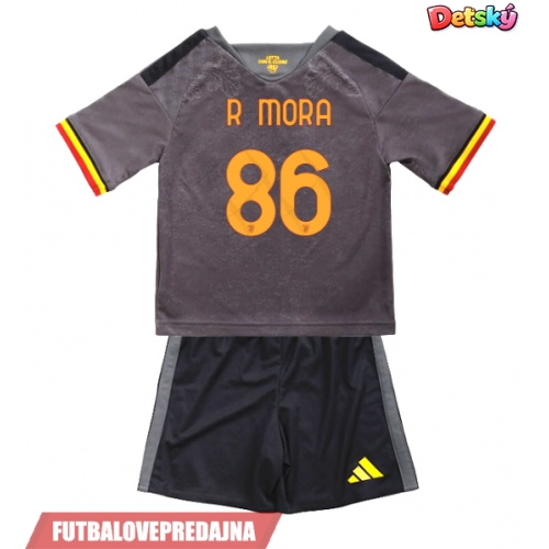 Lacne Dětský Futbalové dres AS Roma Rodrigo Mora #86 2026-27 Krátky Rukáv - Tretina (+ trenírky)
